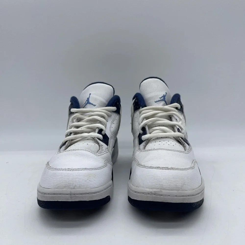 Jordan 4 Retro LS Legend Boys' Size 3Y Sneakers 707430-107 White Navy Blue Shoes